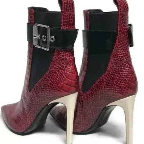 NEW Rag & Bone Wren Leather Booties In Red Sz 37.5 (US 7.5 ) $695 - Picture 3 of 7
